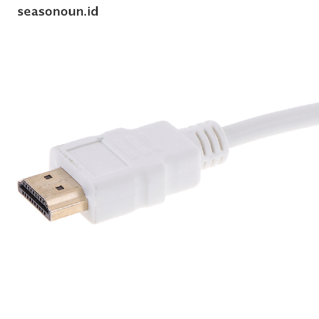 (seasonoun) 1pc Adaptor Konverter HDMI Ke VGA HD 1080P Warna Putih