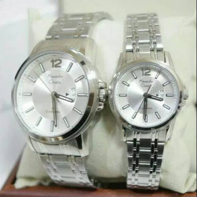 JAM TANGAN COUPLE ALEXANDRE CHRISTIE AC 8325 SILVER