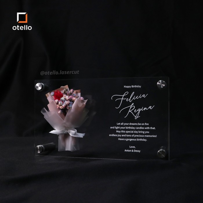 Custom Acrylic Bouquet Flower | Hadiah Ultah Birthday Gift Frame Bunga