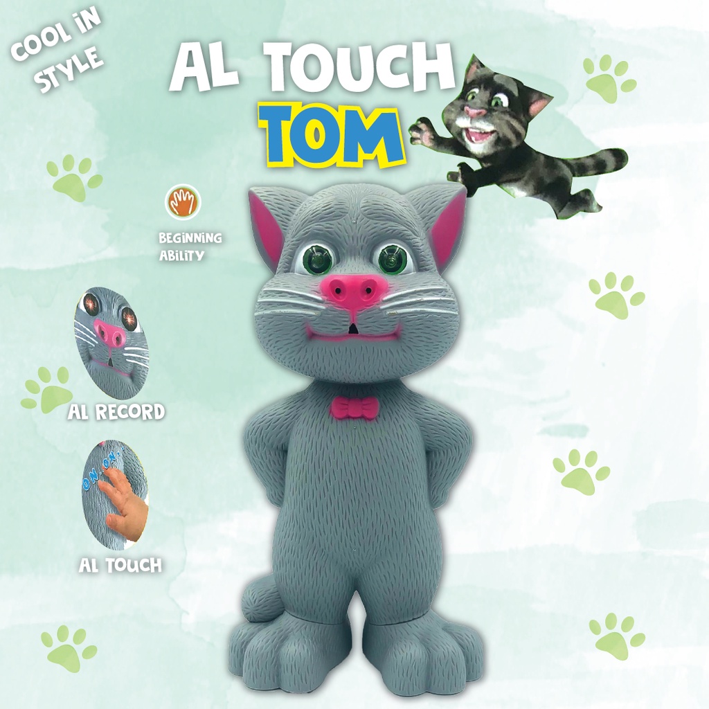 Mainan Talking Tom Reactive Touch Sensitive Artificial Intelligent