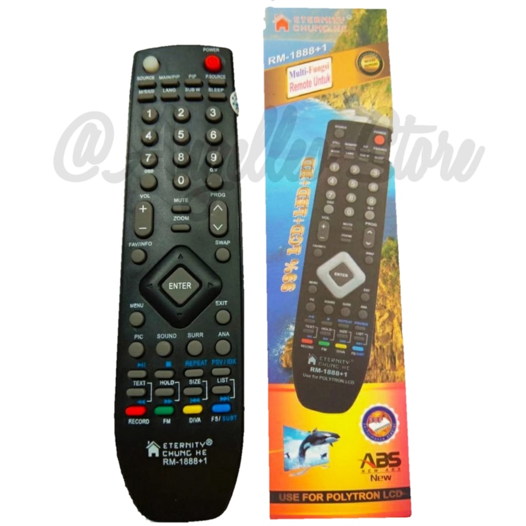 Remot TV Multi~TV LED/LCD~POLYTRON~RM-1888+1~BARU