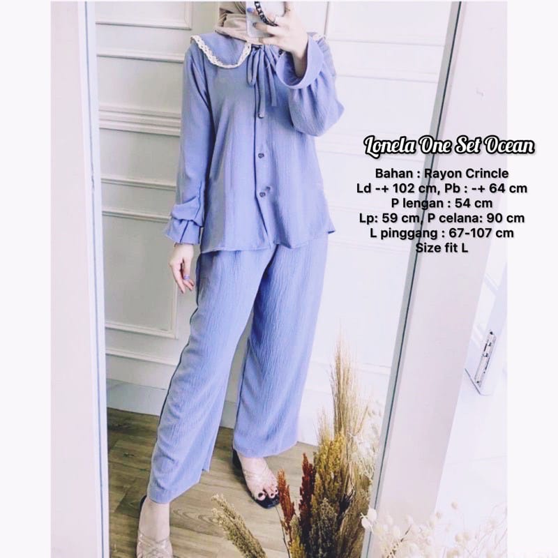 One set Rayon Premium Setelan Piyama Motif Terbaru-Every Ocean Set