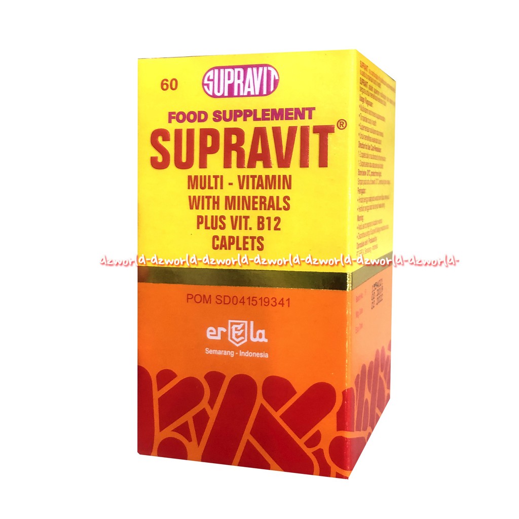 Supravit Multivitamin With Minerals Vitamin B12 Suplemen Untuk Kesehatan Tubuh Isi 60Tablet