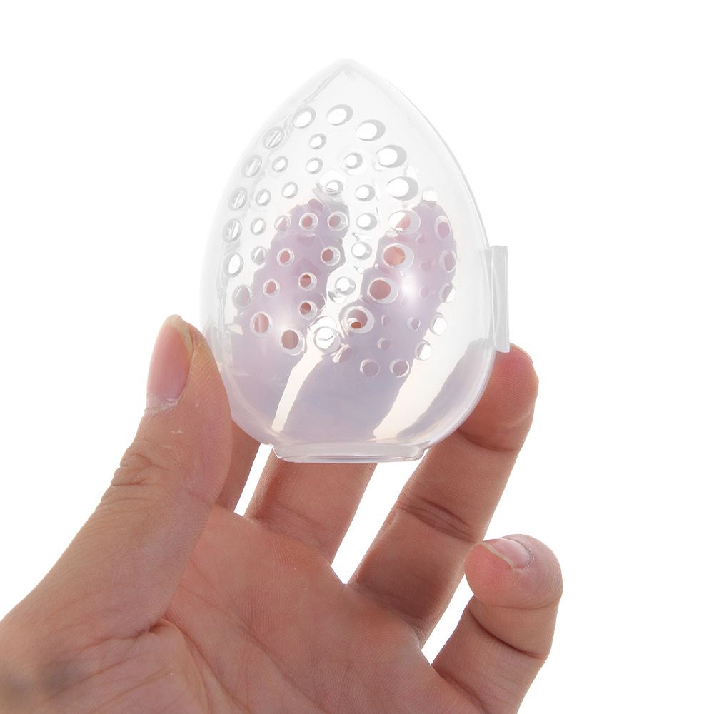 CLEAR Rak Holder Penyimpanan Spons Beauty Blender Bentuk Telur Warna Transparan Untuk Makeup