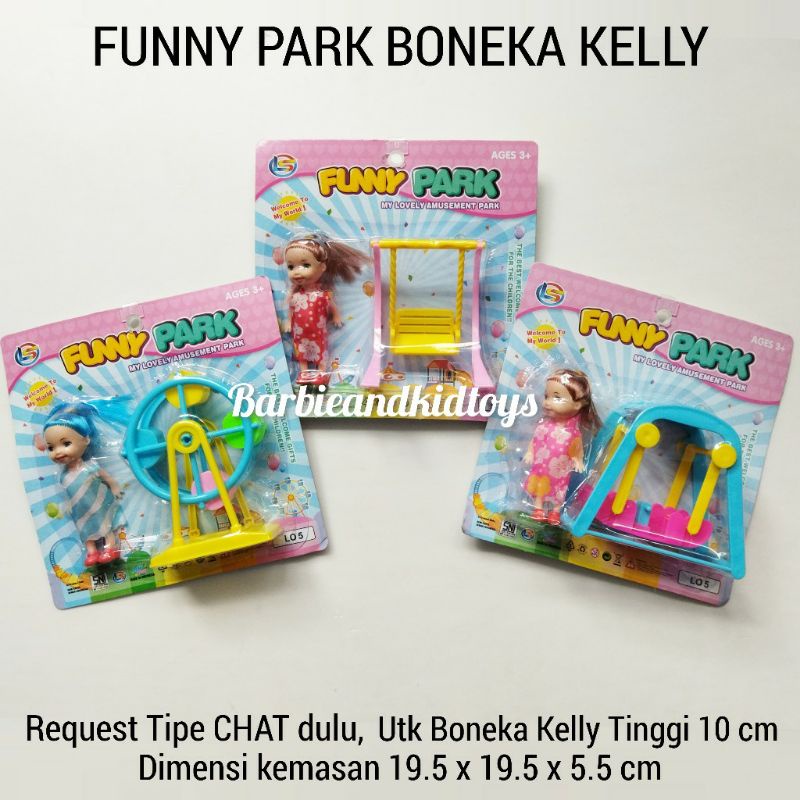 Taman Bermain Boneka Barbiee Kelly Satuan - Bianglala Ayunan Mini Berbi