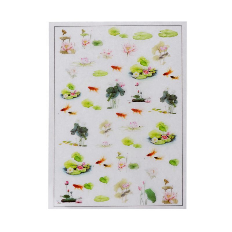 Moonlight Stiker Film Motif Ikan Mas / Lotus 3d Bahan Resin Untuk Dekorasi Perhiasan