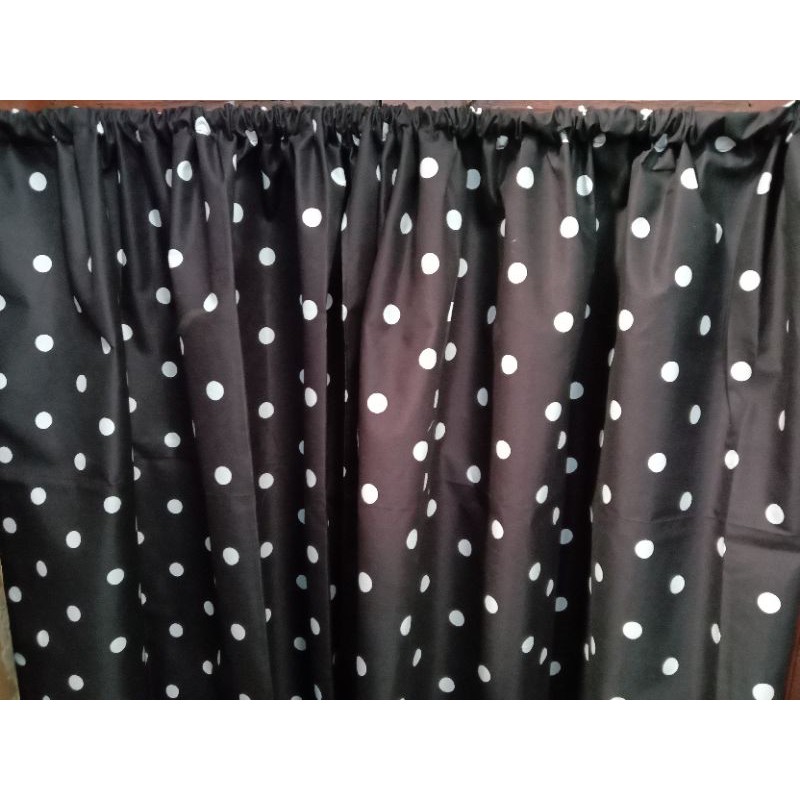 tirai dapur termurah / gorden kolong dapur termurah polkadot coklat