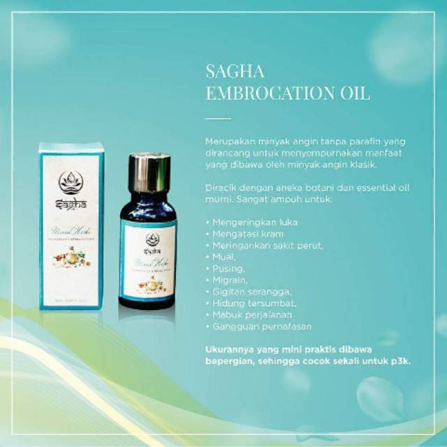 MINYAK ANGIN SAGHA ( Sagha therapeutical embroication )