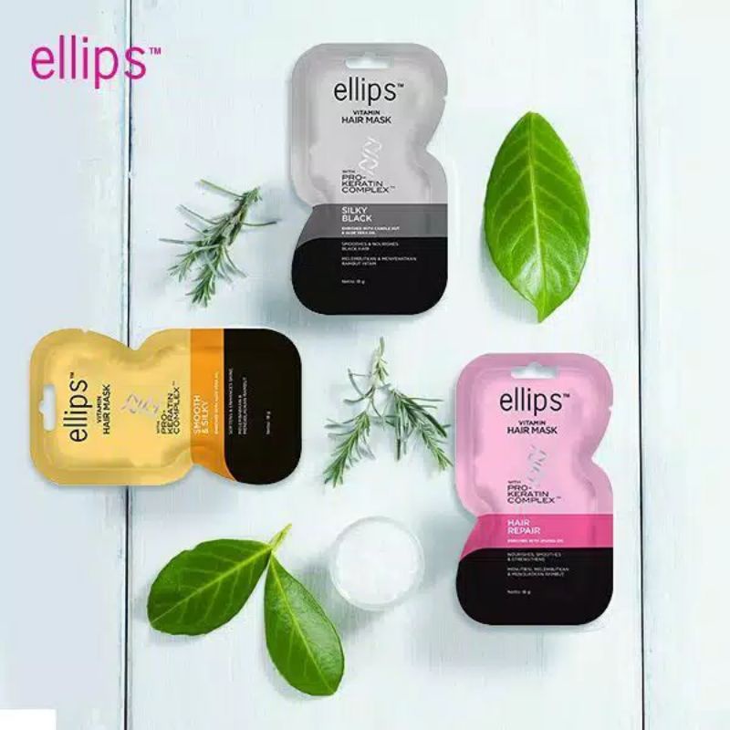 Ellips Hair Mask With Pro-Keratin Complex Sachet 20gr / Masker Vitamin Rambut Ellips Elips