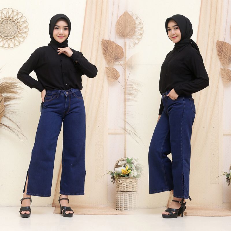 CELANA KULOT JEANS BELAH CELANA KULOT JEANS BELAH HW TEBAL