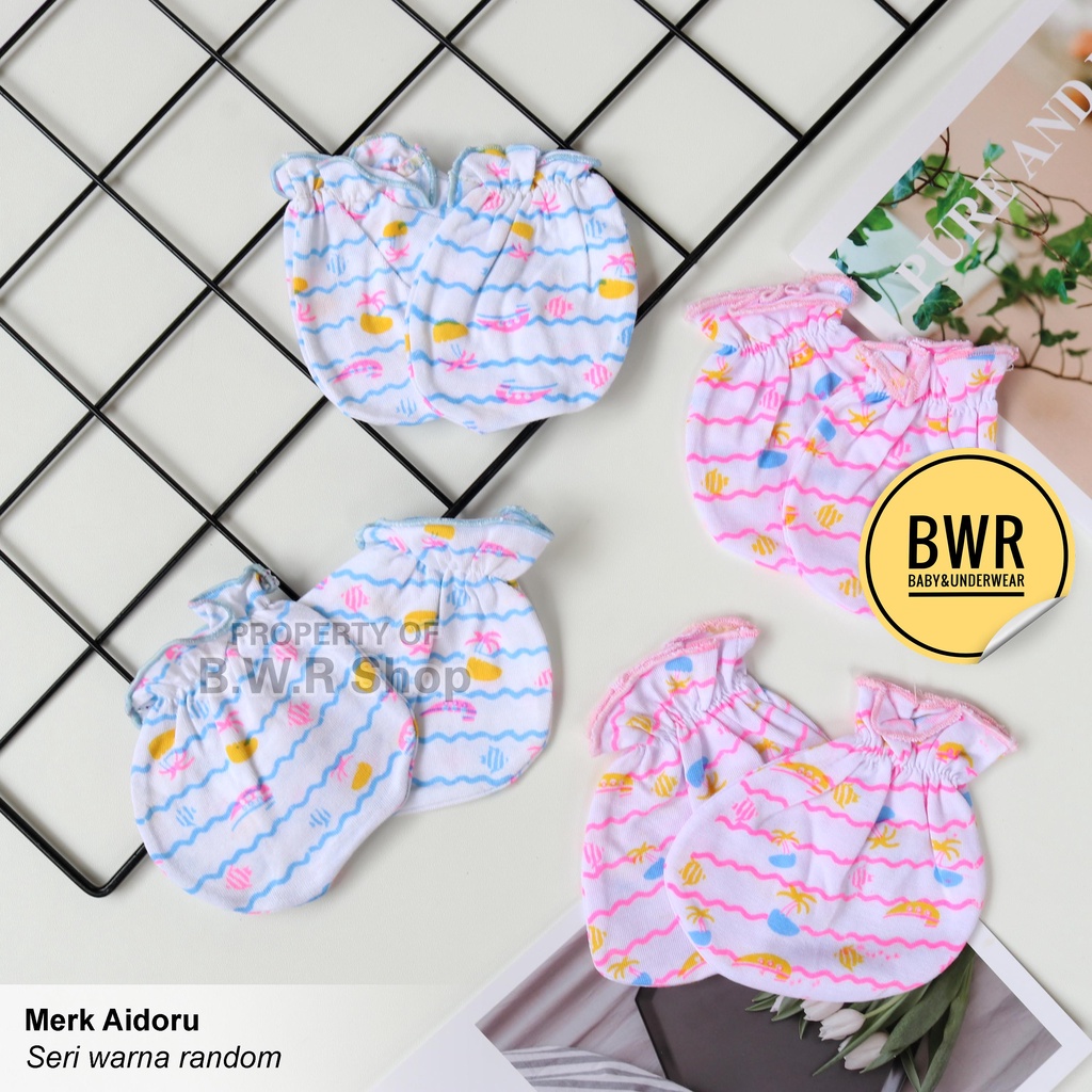 Sarung Tangan Bayi Newborn AIDORU Salur / Sarung Tangan Dan Kaki Bayi | Bwr