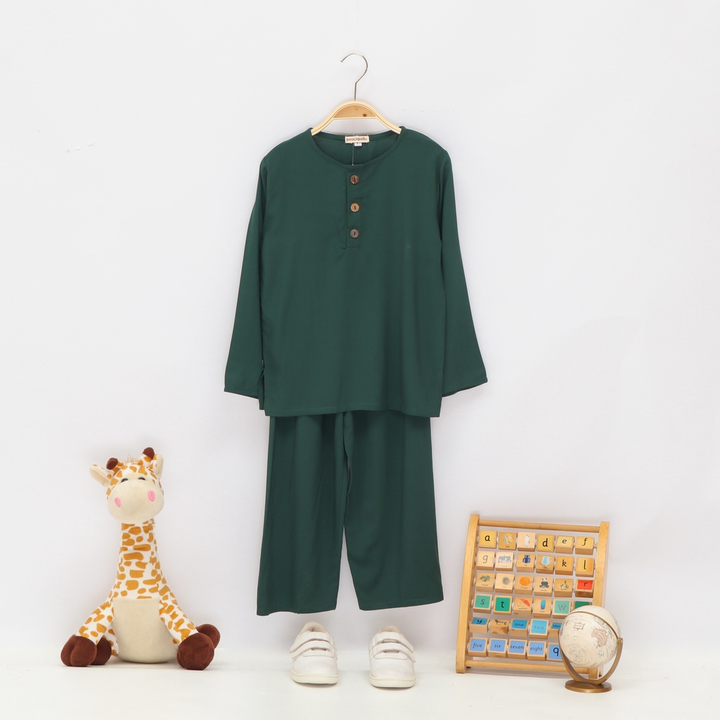 (PIYAMA RAYON POLOS) Set Piyama Anak Laki-Laki Set Rayon Anak