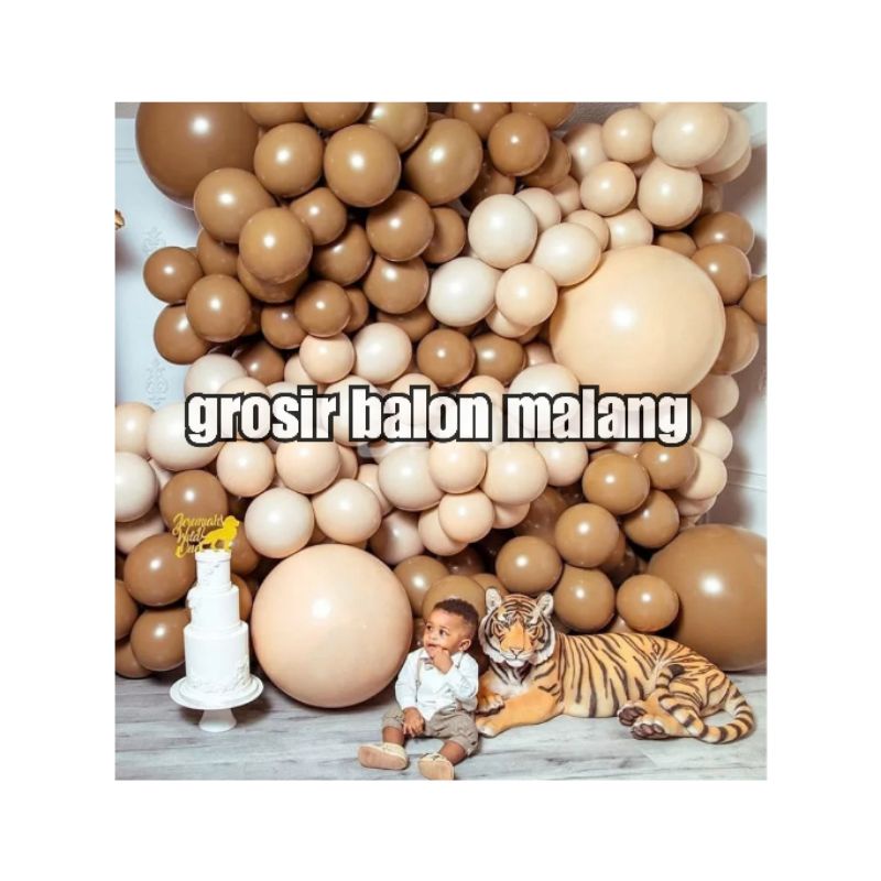 balon latex doff retro undertone earth jungle 5 inch KECIL