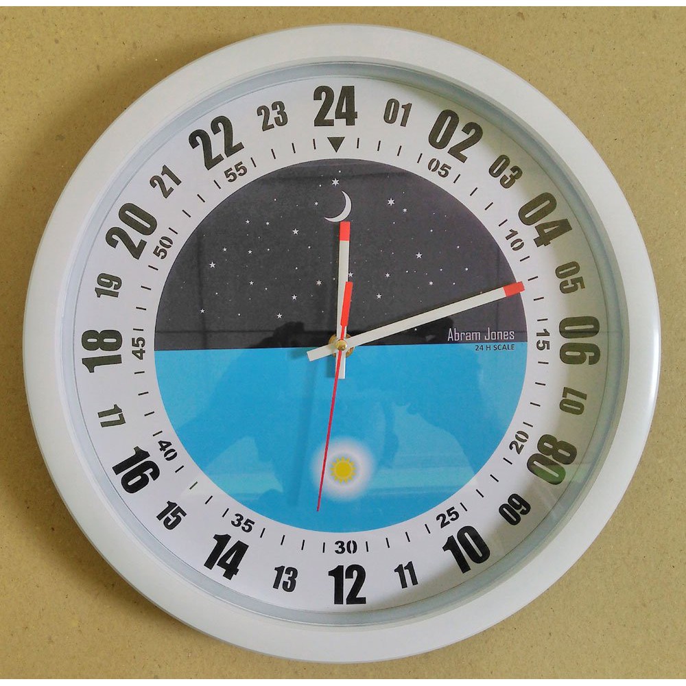 Jam Dinding 24-H Circular Night and Day Bagus