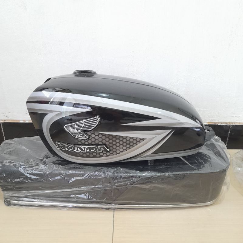 Tangki CB Gelatik Galvanis aksesoris motor custom tangki motor kastem murah CB 100 motif corak