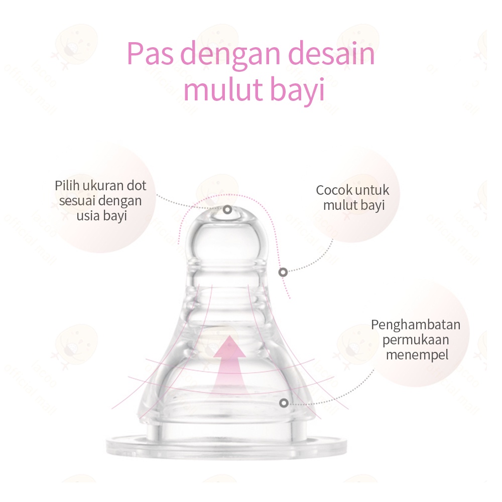 Lacoo Empeng Dot bayi slim neck Baby nipple BPA free