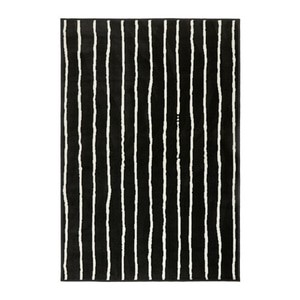 GORLOSE Karpet, bulu tipis, hitam/putih IKEA