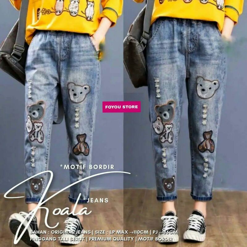 sale celana wanita koala midi pant jeans