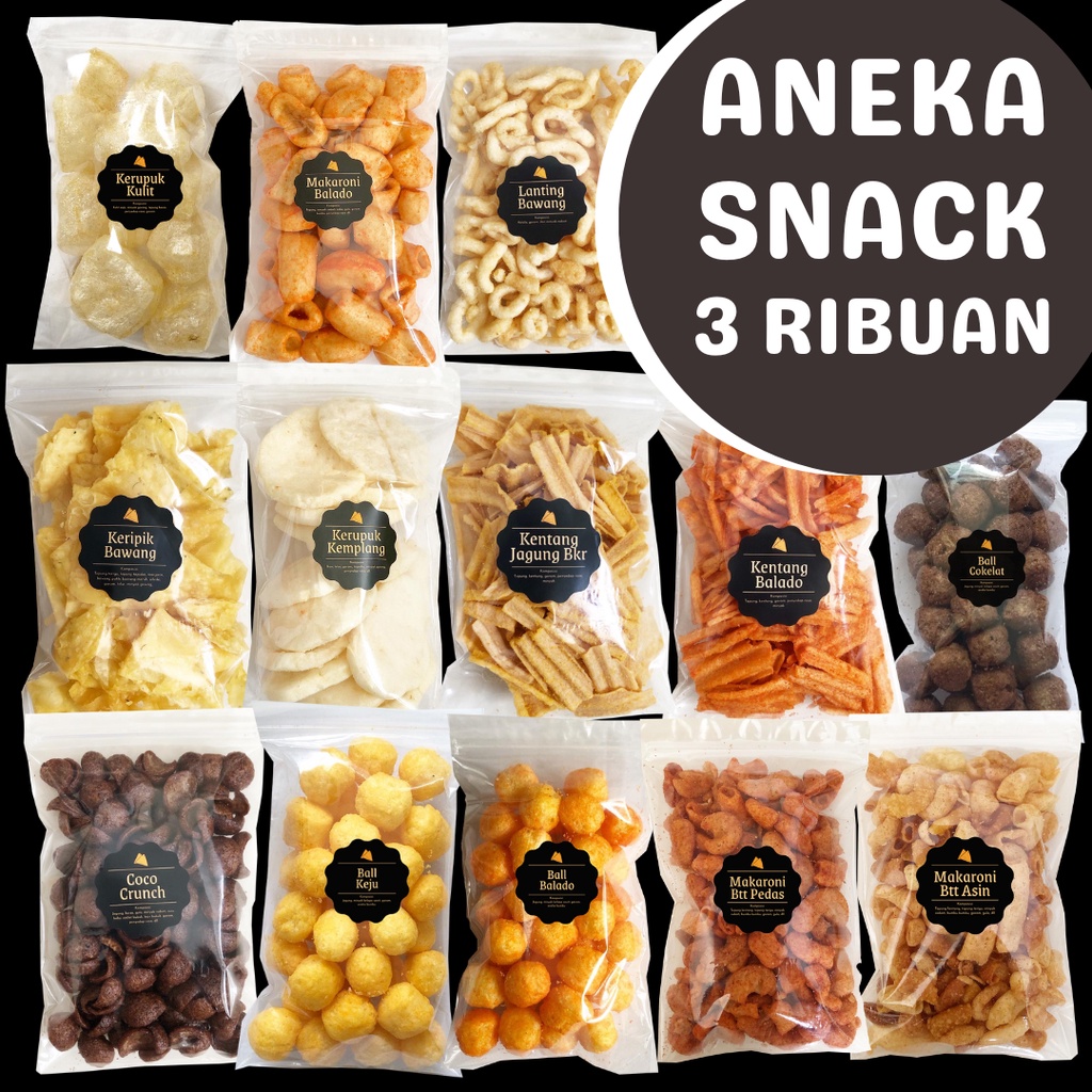 

[DELISH SNACKS] Aneka Snack Serba 3.000 / Cemilan Camilan 3 Ribu Bebas Pilih Rasa / Makanan Ringan