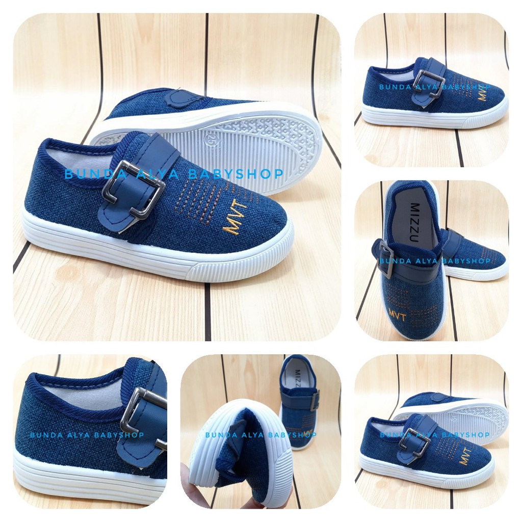 Sepatu Anak Laki Laki IMPORT 1 - 7 Tahun NAVY Alas Karet Anti Licin Sepatu Anak Cowok Premium MVT Size 21 - 35