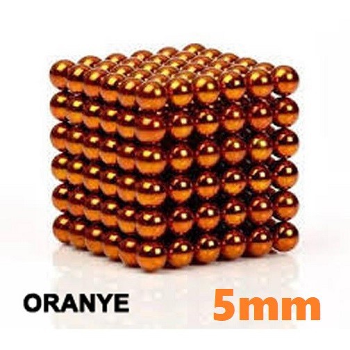 10 BUTIR Magnet neodymium bola balls bulat round 5mm ORANGE DIY puzzle cub isi 10 BUTIR