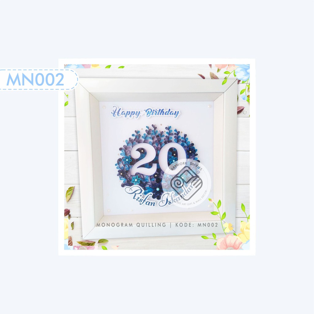 

Monogram Quilling (MN002) - Kado 3D Frame Paper Quilling Art