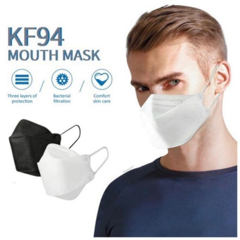 Masker KF94 Mix Black White Isi 50 Pcs