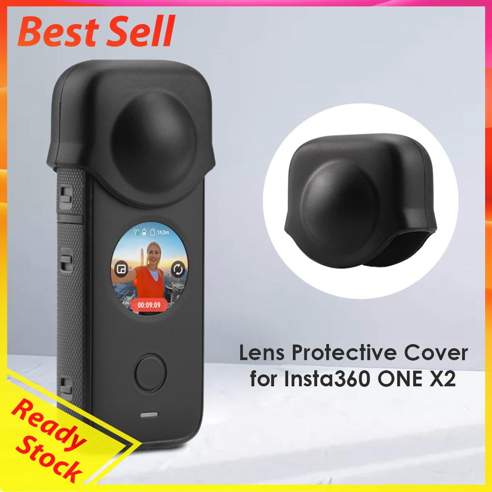 Cover Pelindung Lensa Bahan Silikon Anti Gores Untuk Insta360 ONE X2