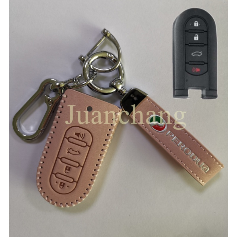Casing Kunci Mobil 4 Tombol Bahan Kulit Untuk Toyota Rush Daihatsu Tanto LA600S LA800S LA610S ALL NEW RUSH 2018 / VELOZ 2019 DAIHATSU All New TERIOS