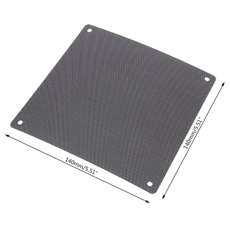 Bt Cuttable Computer Mesh Dustproof Cover Penutup Debu Chassis, 140x140mm PC PVC DIY Untuk Case Fan Cooler Filter Debu Hitam