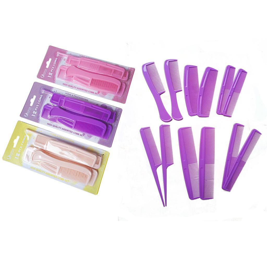 [12 pcs] sisir set 12 in 1 | sisir serbaguna | 6 macam sisir