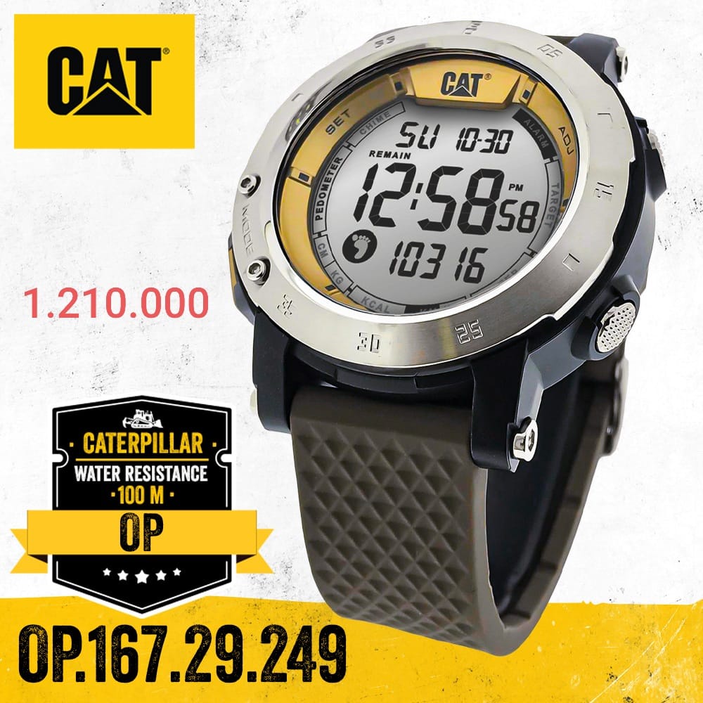 Caterpillar OP - Jam tangan pria digital original strap rubber