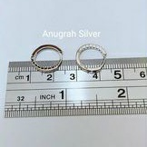 (COD)Anting jepit dewasa donat ukuran besar mata diamond putih perak asli 925/silver lapisan emas putih murni.