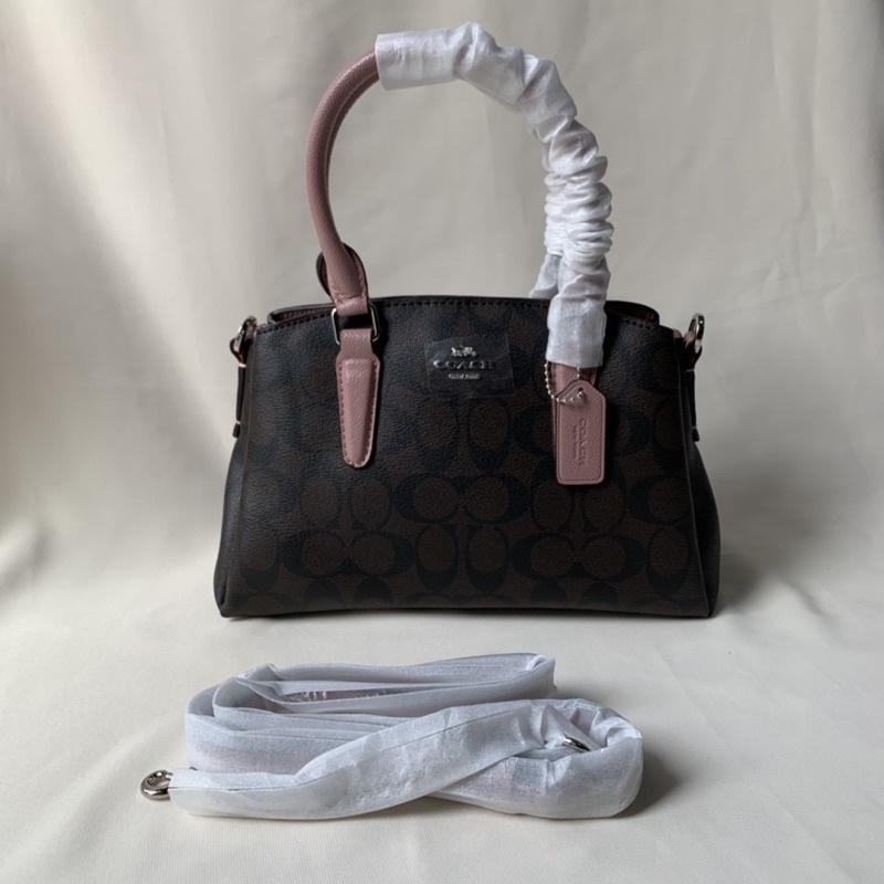 Coach Signature Mini Sage Caryall Brown Rose( F31985)