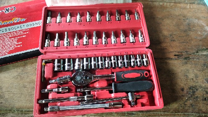 Obeng Kunci Sok Isi 46 Pcs Soket Kunci Pas Soket Kombinasi Multifungsi Untuk Peralatan Reparasi