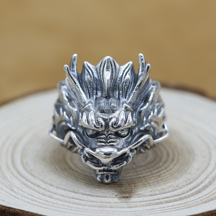 Cincin Model Kepala Naga Gaya Vintage Untuk Pria