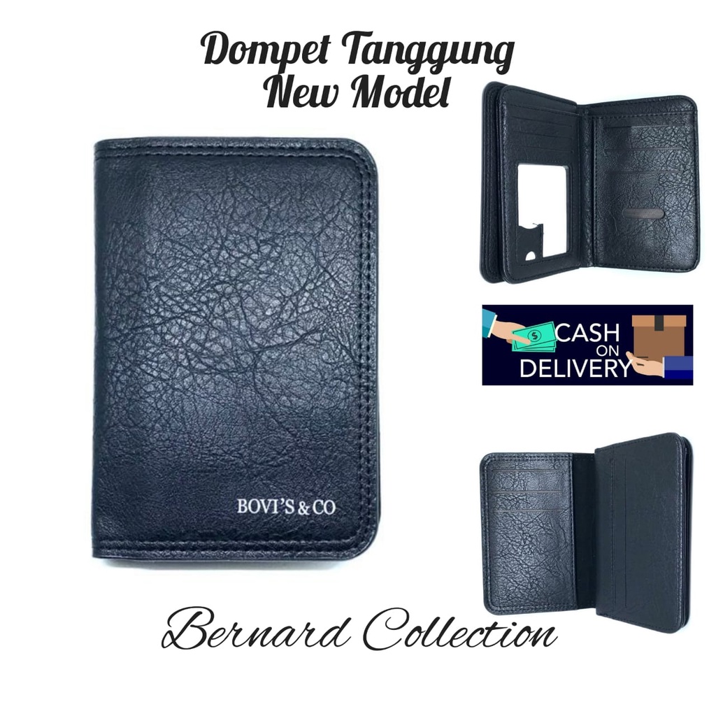 Dompet Pria Dompet Ukuran 3/4 Dompet Tanggung Polos Dan Simple Bahan PU Leather