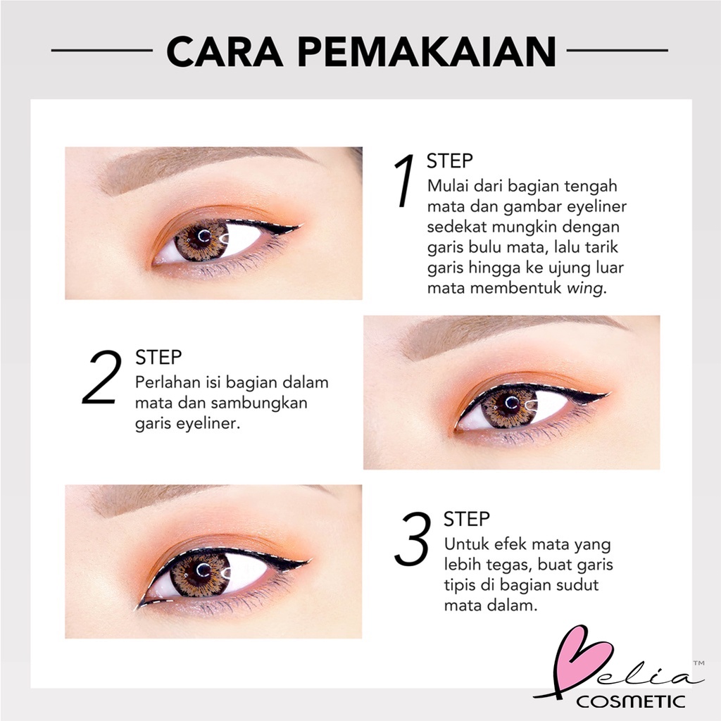 ❤ BELIA ❤ YOU Stay All Day Pen Eyeliner | Black Eyeliner | Hitam / Dark Brown | Waterproof | Long-wear BPOM