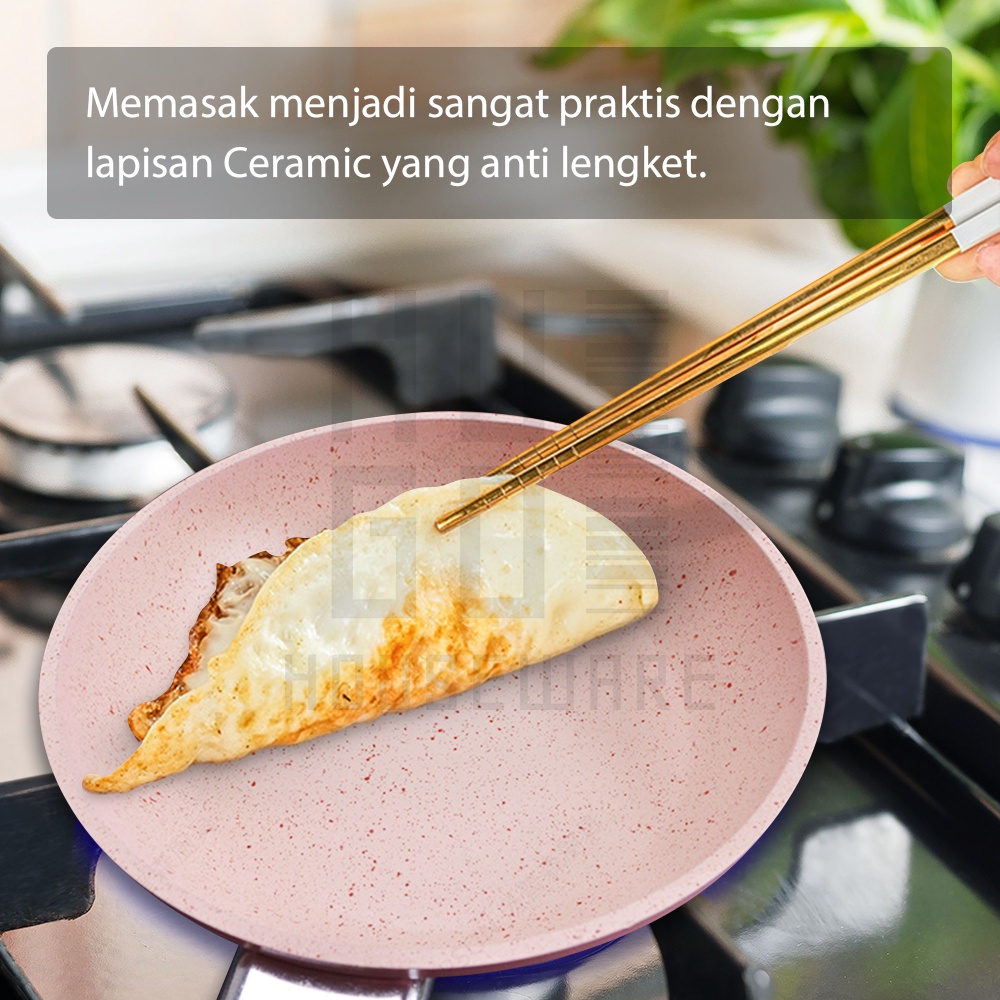 Frypan Penggorengan Frying Pan Anti Lengket Coating Granite HUGO