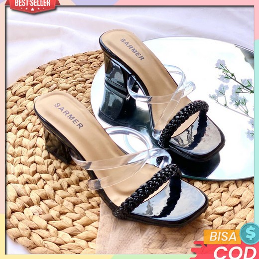 Top Produk.. Us42 Sandal Sendal Heels 5Cm Wanita Cewek Perempuan Remaja Kondangan Wisuda Tali Tinggi