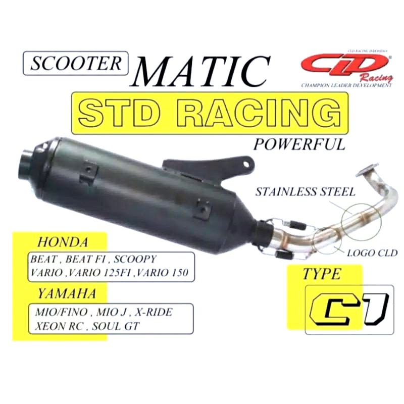 Knalpot Standar Racing Type C1 CLD Racing Mio/Mio Soul/Fino 110