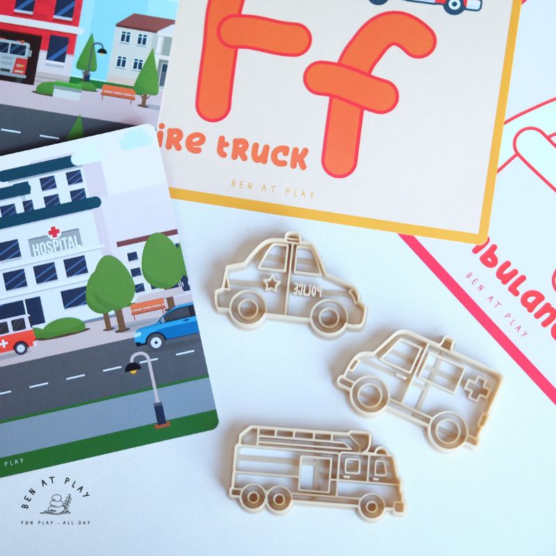 Jual RESCUE VEHICLE Dough Cutter + Playdough Mats
