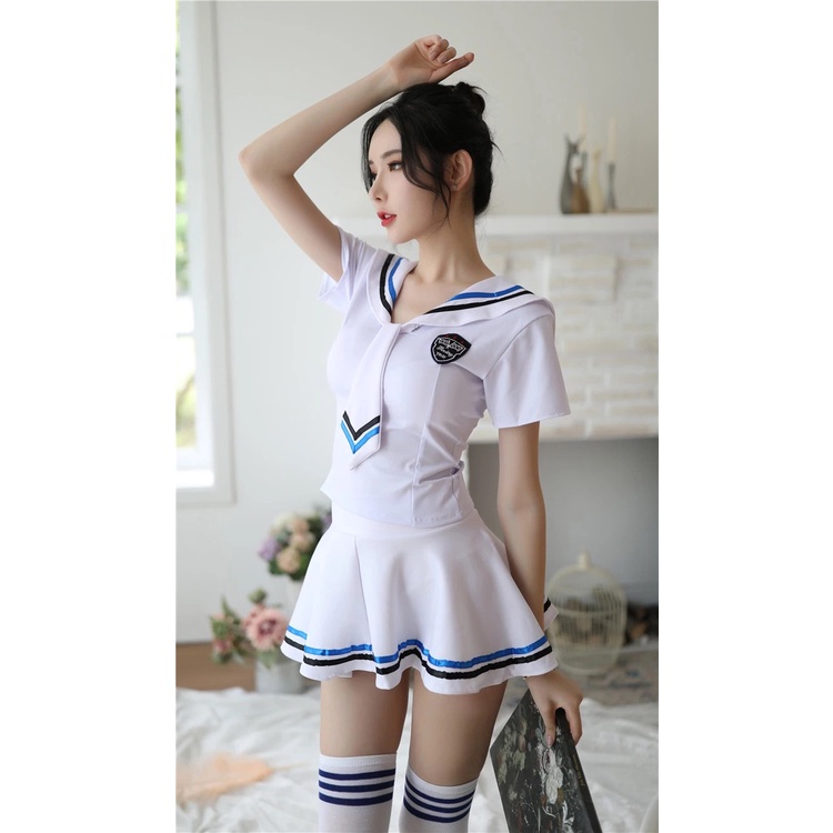 (COD) Lingerie Wanita Cosplay Uniform Sexy Student &amp; Sailor Uniform Cosplay Set 3A516