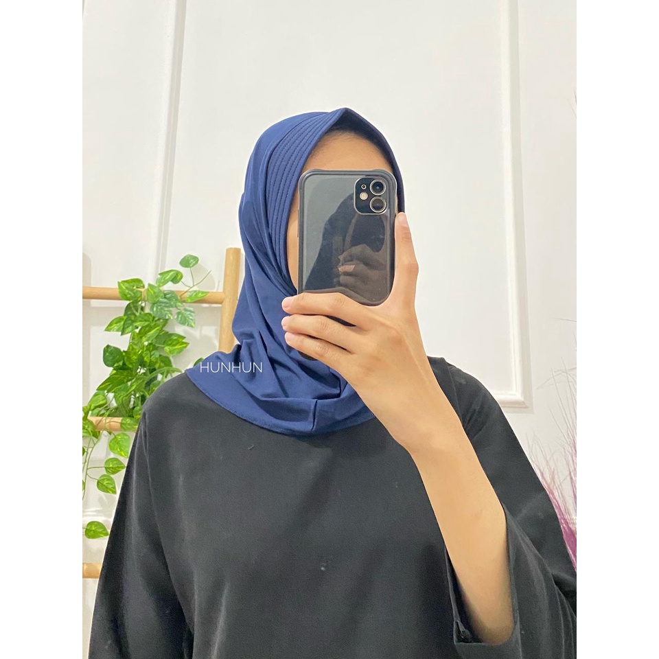 Hijab Sport Olahraga Pusatgrosir_solo/ Jilbab Sport Murah/ Jilbab Instan Jokowi-HIJAB SPORT NAVY