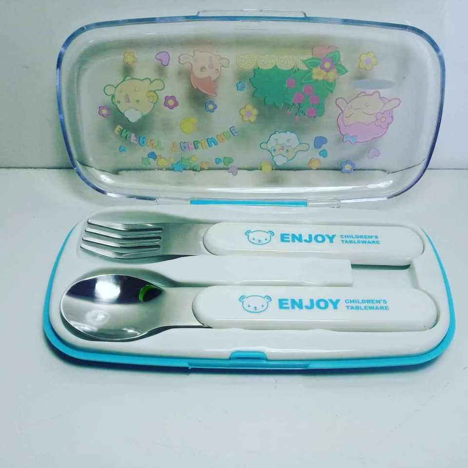 Sendok Dan Garpu Makan Bayi Bahan Stainless Tumpul aman Safety