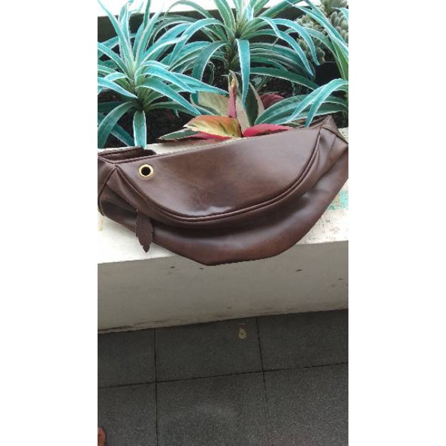 Tas Waistbag Tas Selempang Tas Pinggang Muqten Wenang Coklat Waist Bag Pria Dan Waist Bag Wanita