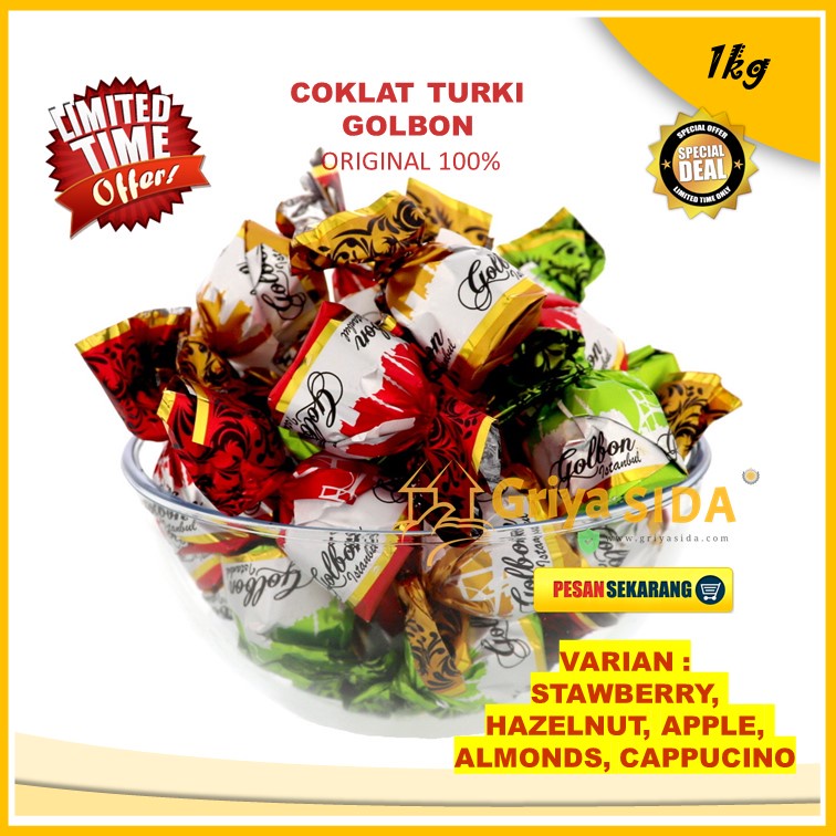 Coklat arab 1kg coklat Golbon coklat turki apple strawberry 1kg bukan elvan amanda