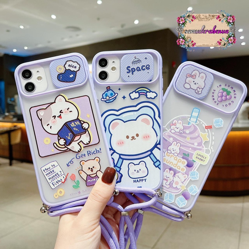 SS197 SOFTCASE SLINGCASE LANYARD SLIDE KARAKTER SAMSUNG A21S A31 A51 A50 A30S A50S A12 A70 SB3039