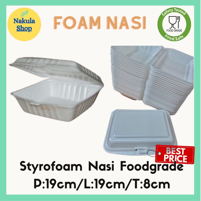 Sterofoam Makanan / Foam Nasi Kotak Foodgrade Murah dan Kuat