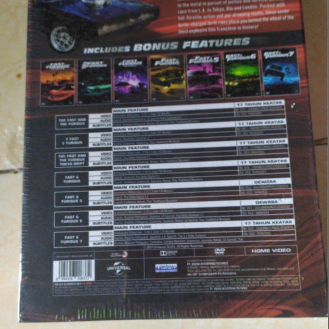 Dvd film fast foriuous 1 box set seri 1 sd 7